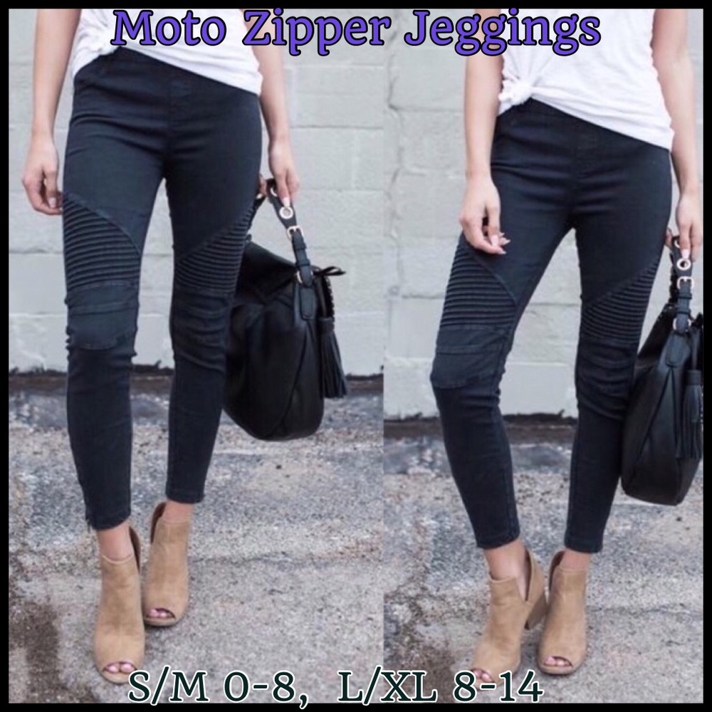 𝗠𝗼𝘁𝗼 𝗝𝗲𝗴𝗴𝗶𝗻𝗴𝘀 ~ with Ankle Zippers
AVAIL. COLORS~ BLACK, BURGUNDY, PINK, WHITE - Picture 2 of 8